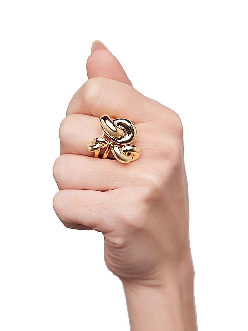 Knot 3-Piece 10K-Gold-Plated Ring Set