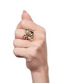 Knot 3-Piece 10K-Gold-Plated Ring Set