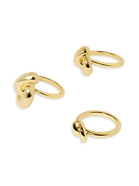 Knot 3-Piece 10K-Gold-Plated Ring Set