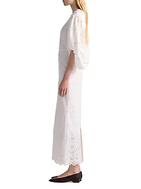 Danielle Eyelet Puff-Sleeve Cocktail Dress