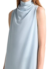 Noor Cowl Neck Layered Midi-Dress
