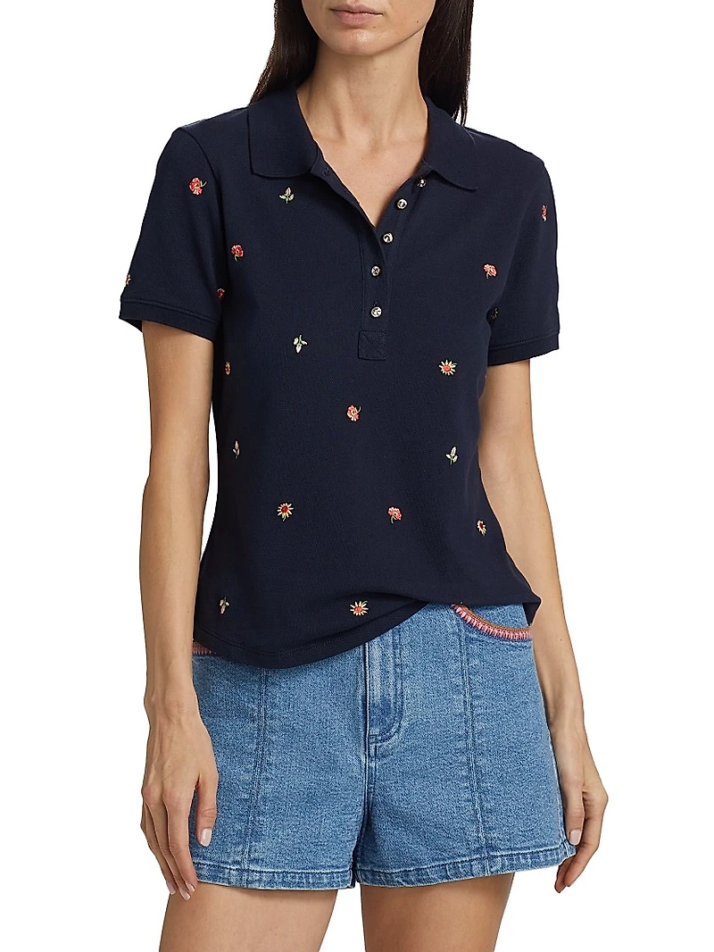 Diana Embroidered Polo Top