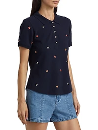 Diana Embroidered Polo Top