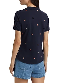 Diana Embroidered Polo Top