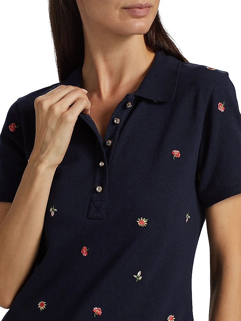 Diana Embroidered Polo Top