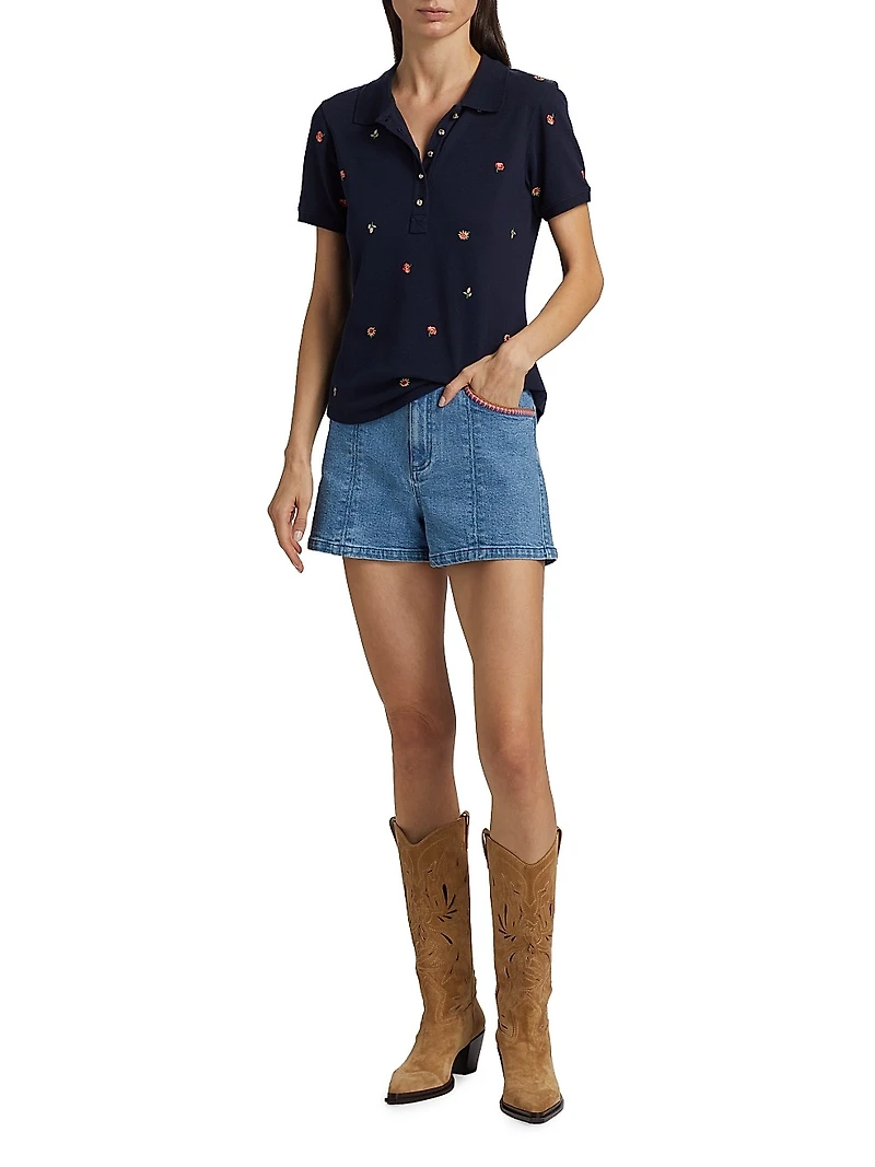 Diana Embroidered Polo Top