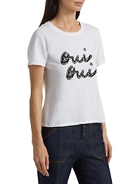 Rhinestone Oui Shrunken Tee