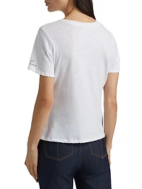 Rhinestone Oui Shrunken Tee