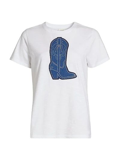 Studded Denim Boot T-Shirt