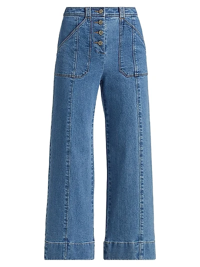 Benji Mid-Rise Wide-Leg Pants