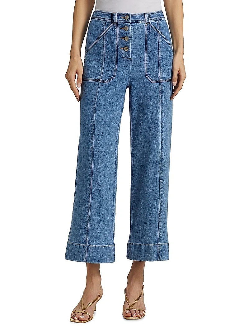 Benji Mid-Rise Wide-Leg Pants