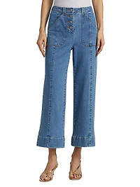 Benji Mid-Rise Wide-Leg Pants