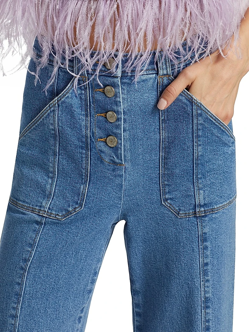 Benji Mid-Rise Wide-Leg Pants