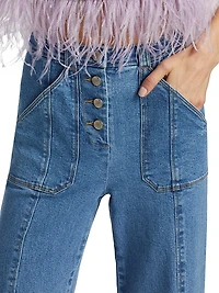 Benji Mid-Rise Wide-Leg Pants