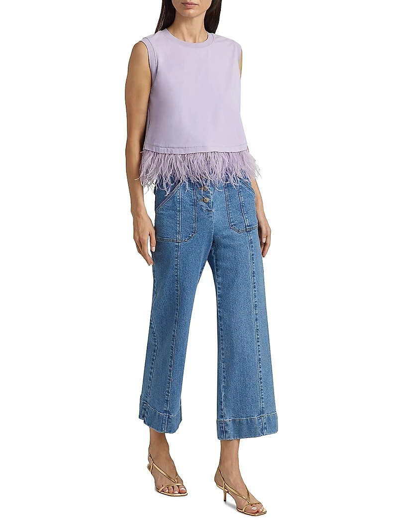 Benji Mid-Rise Wide-Leg Pants