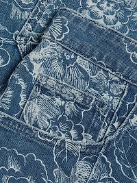 Vivian Sketchbook Floral Denim Shorts