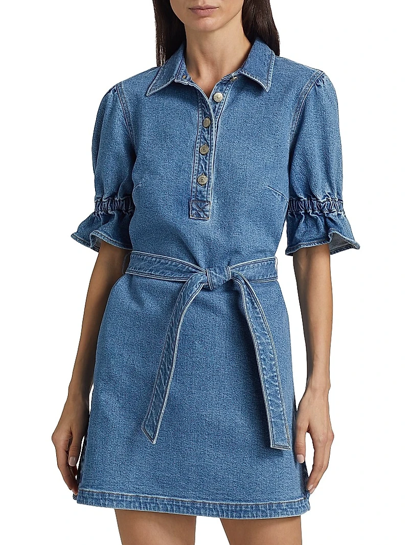 Nataly Denim Belted Minidress