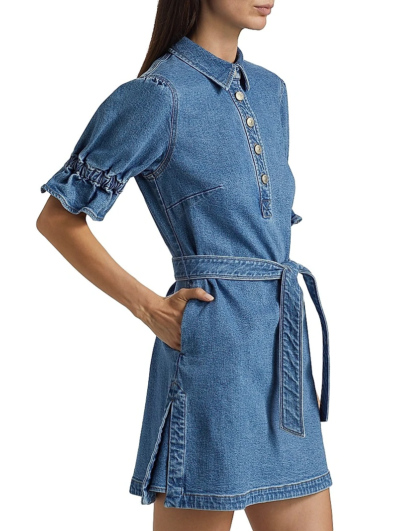Nataly Denim Belted Minidress