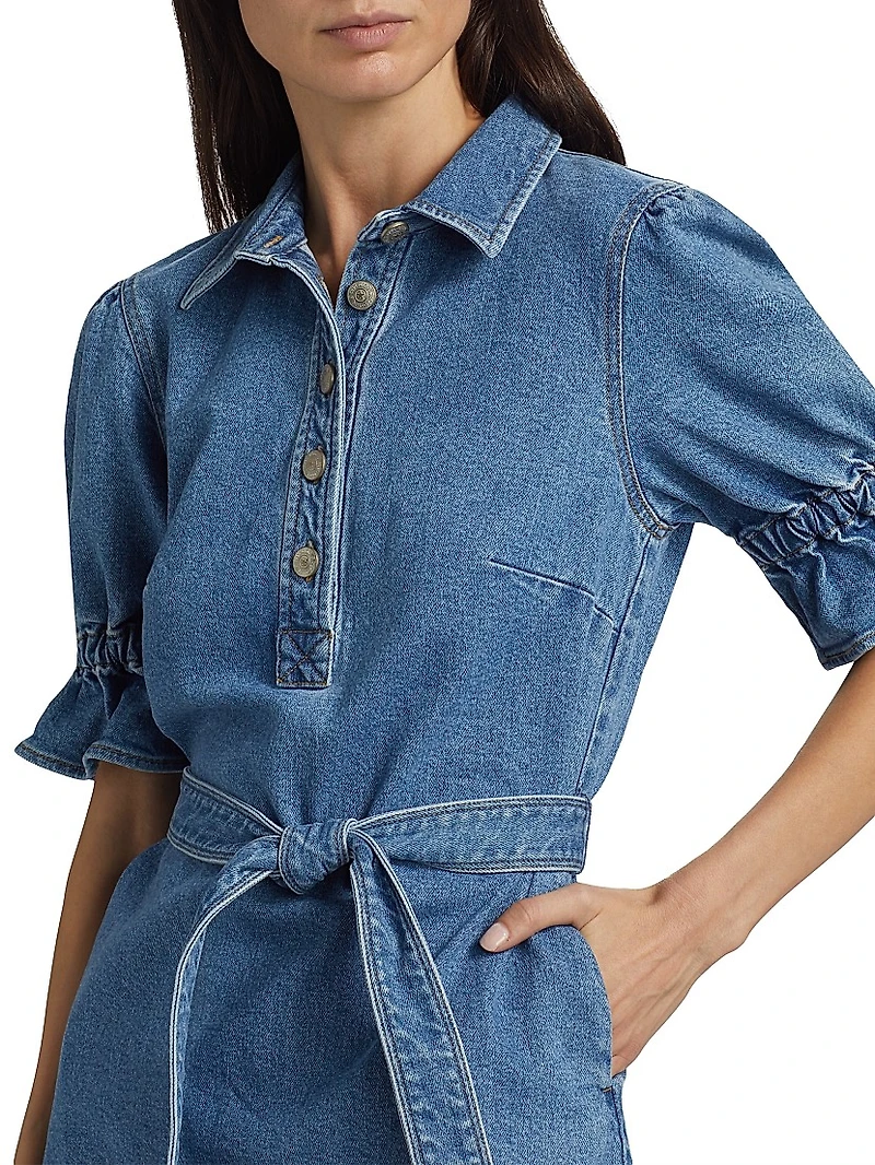 Nataly Denim Belted Minidress