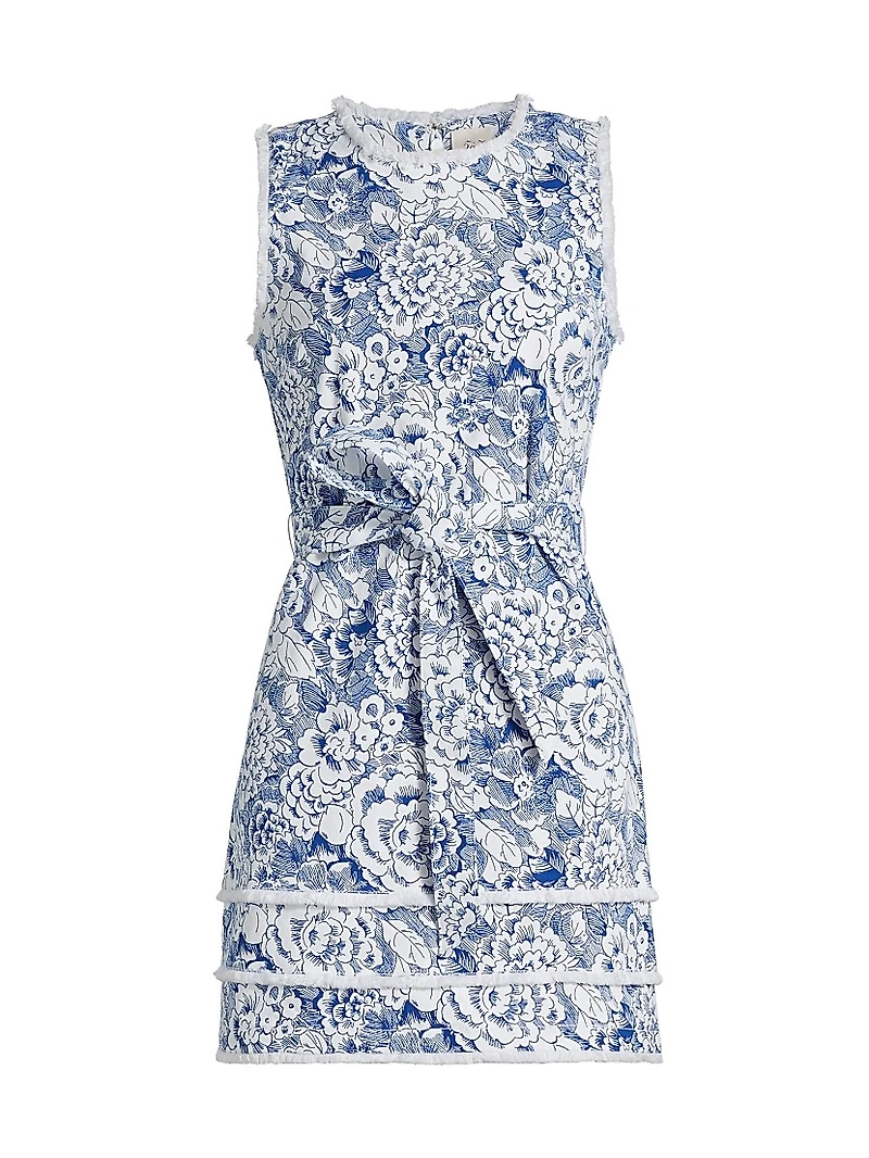 Mindie Sketchbook Floral Denim Minidress