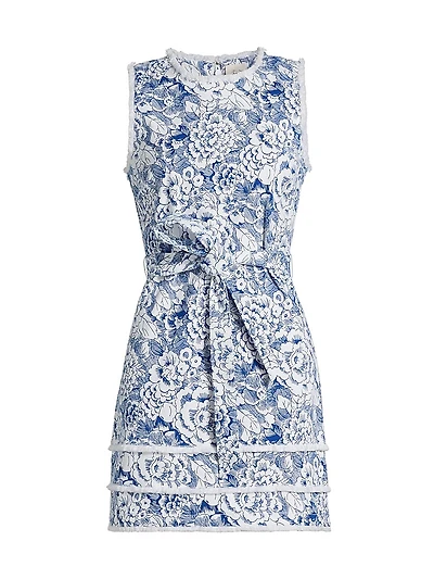 Mindie Sketchbook Floral Denim Minidress