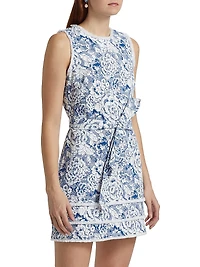 Mindie Sketchbook Floral Denim Minidress