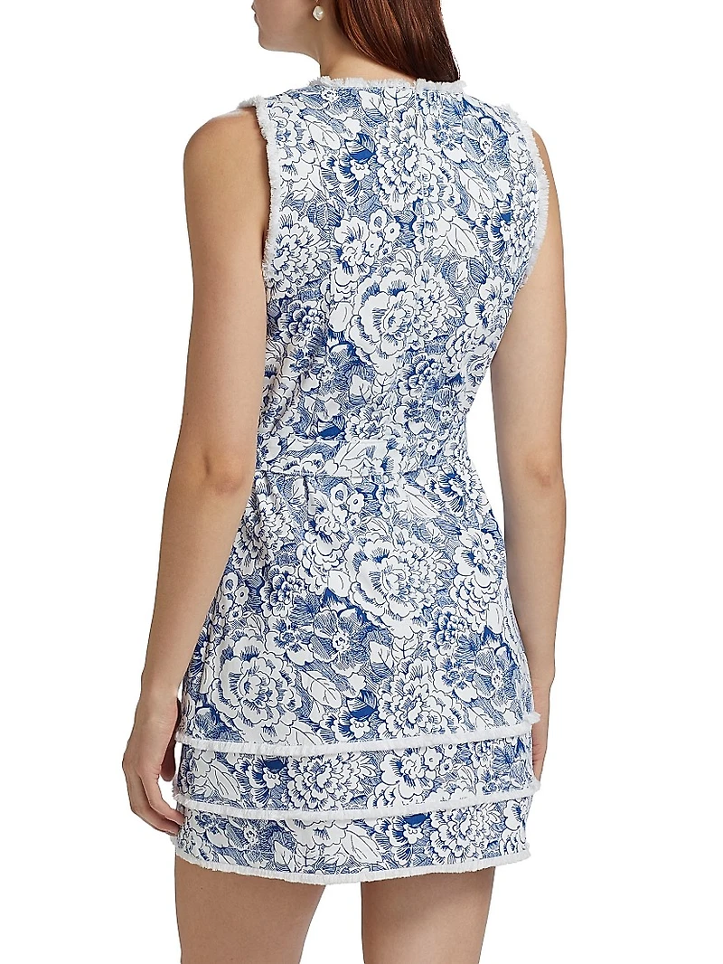 Mindie Sketchbook Floral Denim Minidress