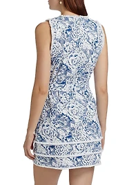 Mindie Sketchbook Floral Denim Minidress