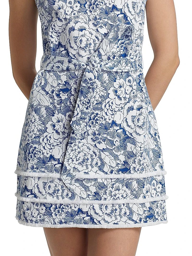 Mindie Sketchbook Floral Denim Minidress