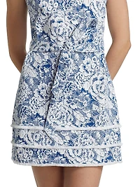 Mindie Sketchbook Floral Denim Minidress