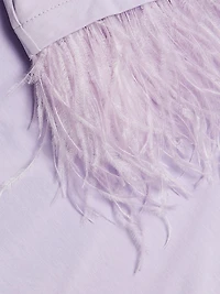 Cropped Feather-Hem T-Shirt