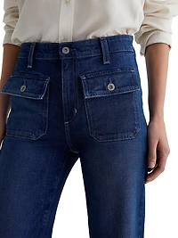 Bonnie Stretch Cotton Flared Jeans