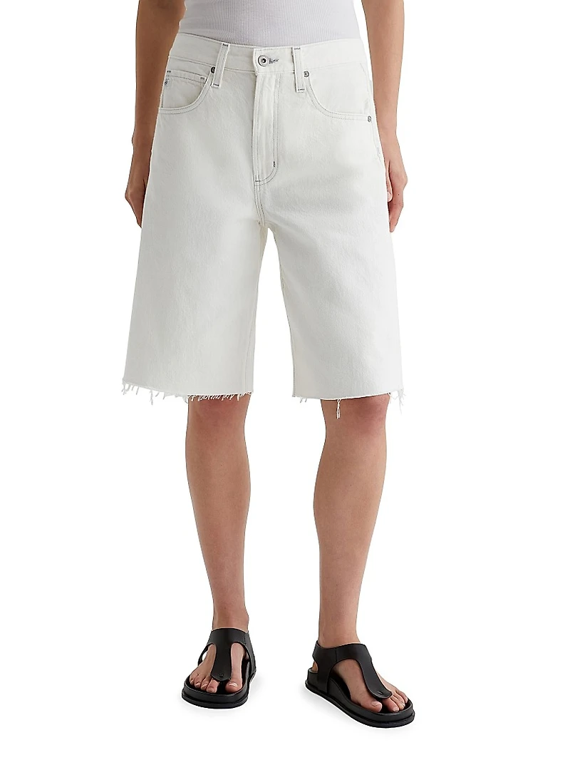 Hattie Low-Rise Denim Bermuda Shorts