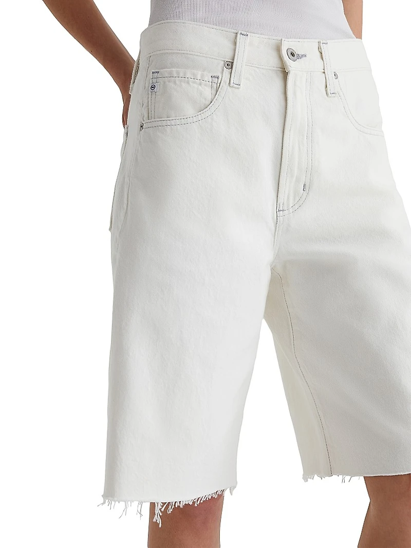 Hattie Low-Rise Denim Bermuda Shorts