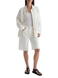 Hattie Low-Rise Denim Bermuda Shorts