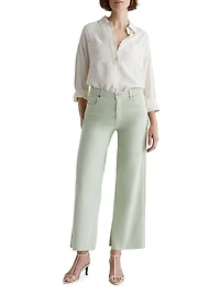 Saige Frayed Wide-Leg Crop Pants