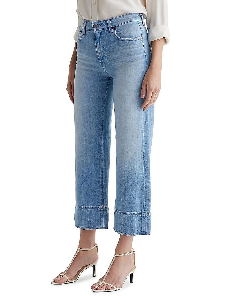 Saige Mid-Rise Flared Crop Jeans