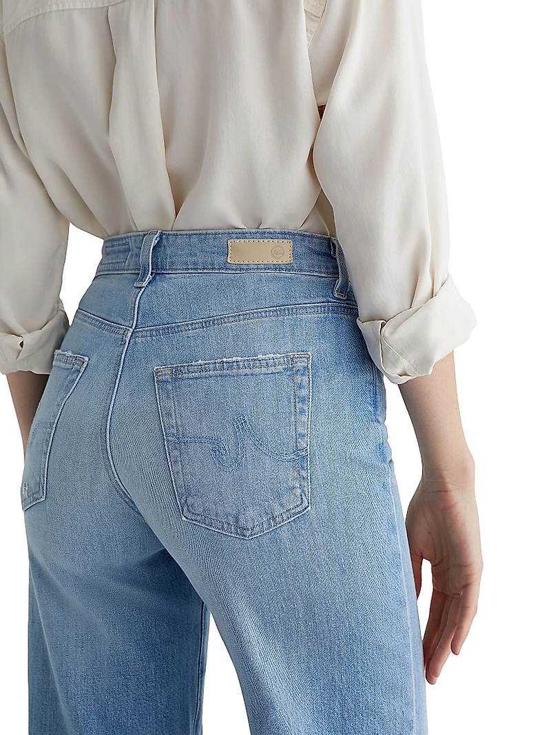 Saige Mid-Rise Flared Crop Jeans