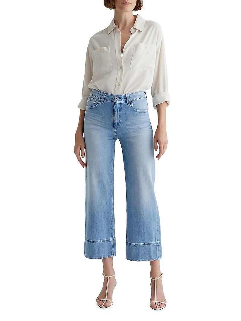 Saige Mid-Rise Flared Crop Jeans