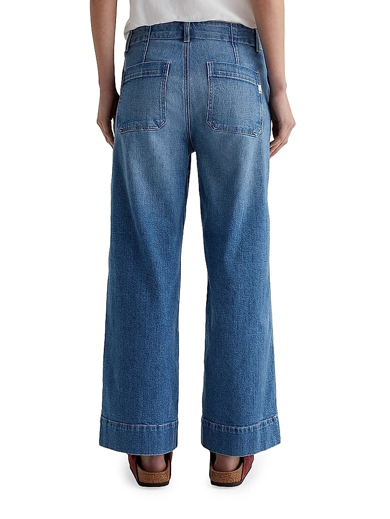Natasha Cotton Mid-Rise Wide-Leg Jeans