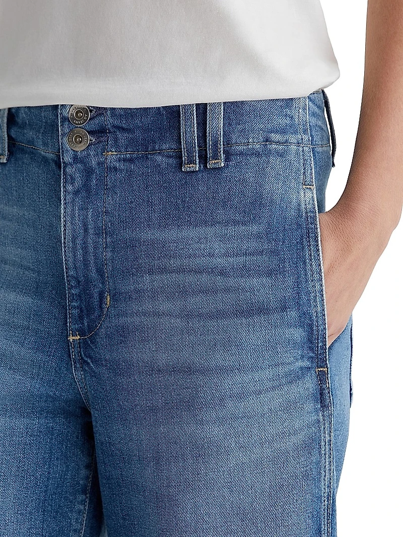 Natasha Cotton Mid-Rise Wide-Leg Jeans