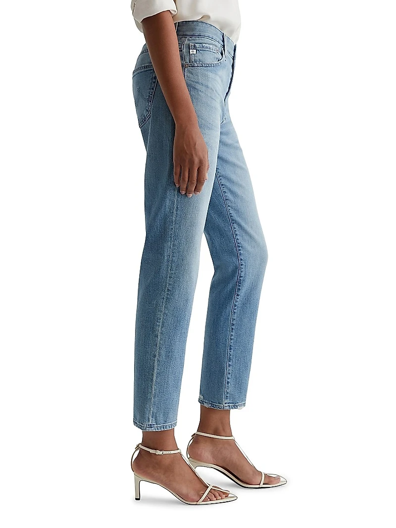 Ex-Boyfriend Distressed Cotton-Blend Crop Jeans