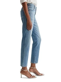 Ex-Boyfriend Distressed Cotton-Blend Crop Jeans
