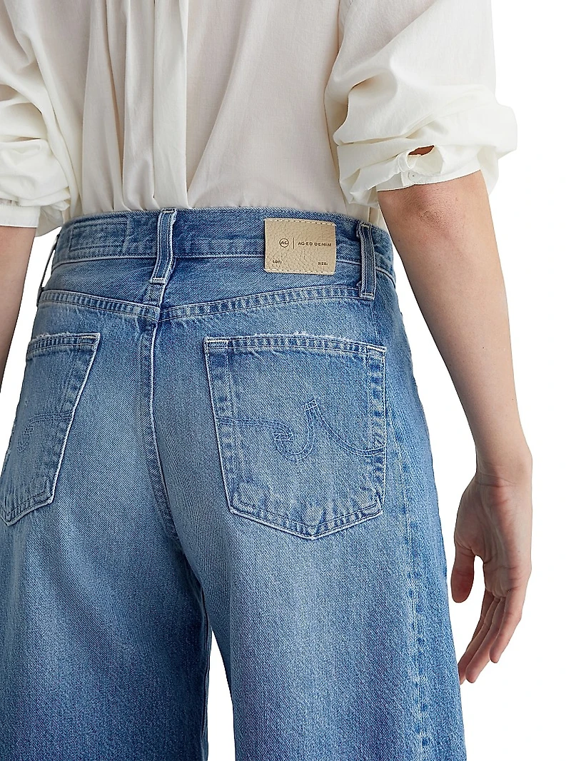 Hattie Distressed Cotton Raw-Edge Shorts
