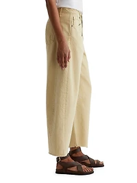 Hattie Cotton Raw-Edge Crop Wide-Leg Jeans