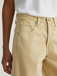Hattie Cotton Raw-Edge Crop Wide-Leg Jeans