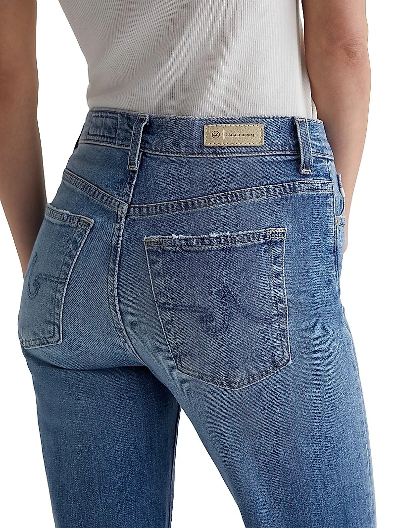 Brinley Cotton Raw-Edge Crop Jeans