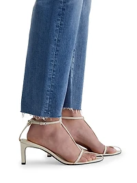 Brinley Cotton Raw-Edge Crop Jeans