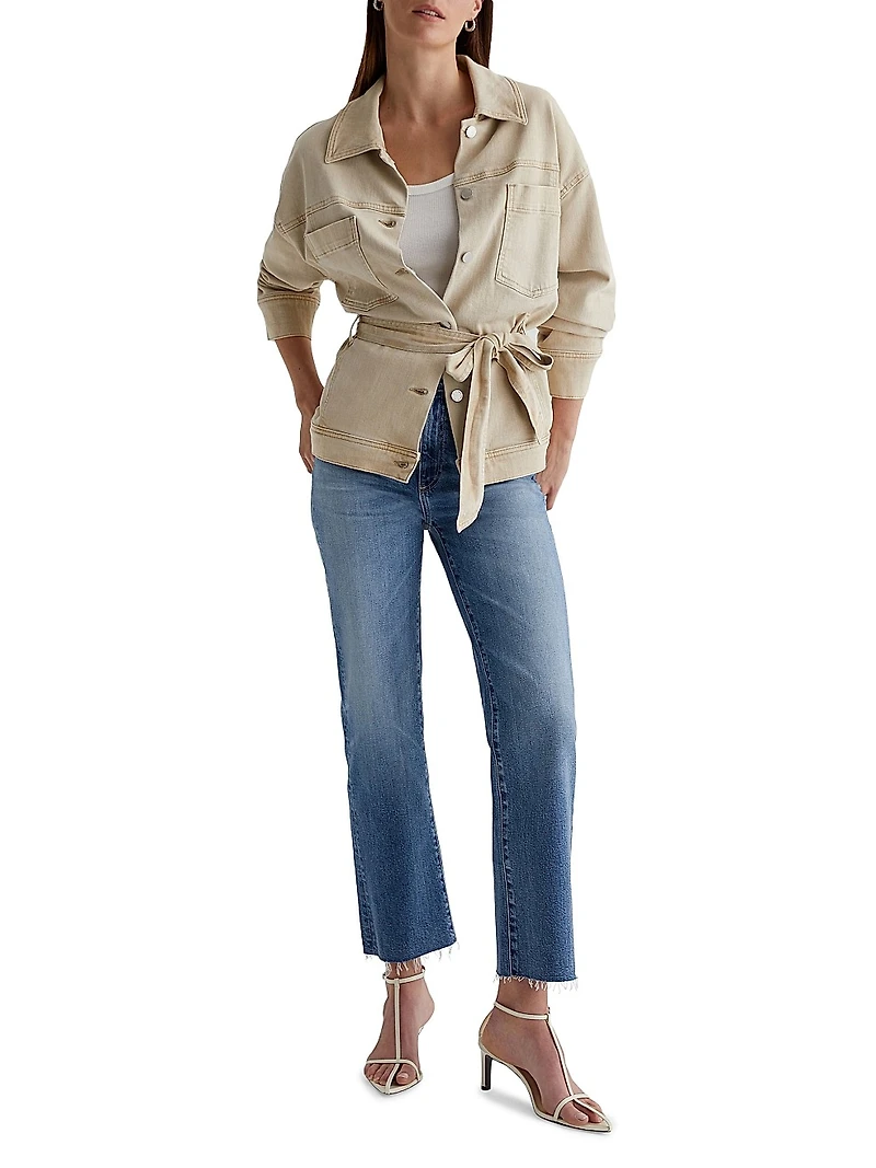 Brinley Cotton Raw-Edge Crop Jeans