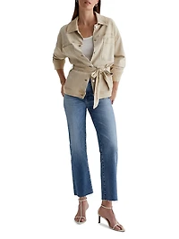 Brinley Cotton Raw-Edge Crop Jeans